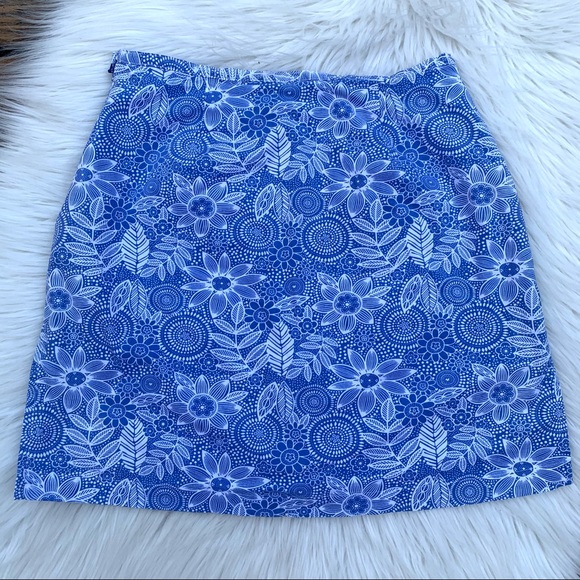 Kim Rogers Floral Mini Skirt Blue Skort 8 - Picture 9 of 10